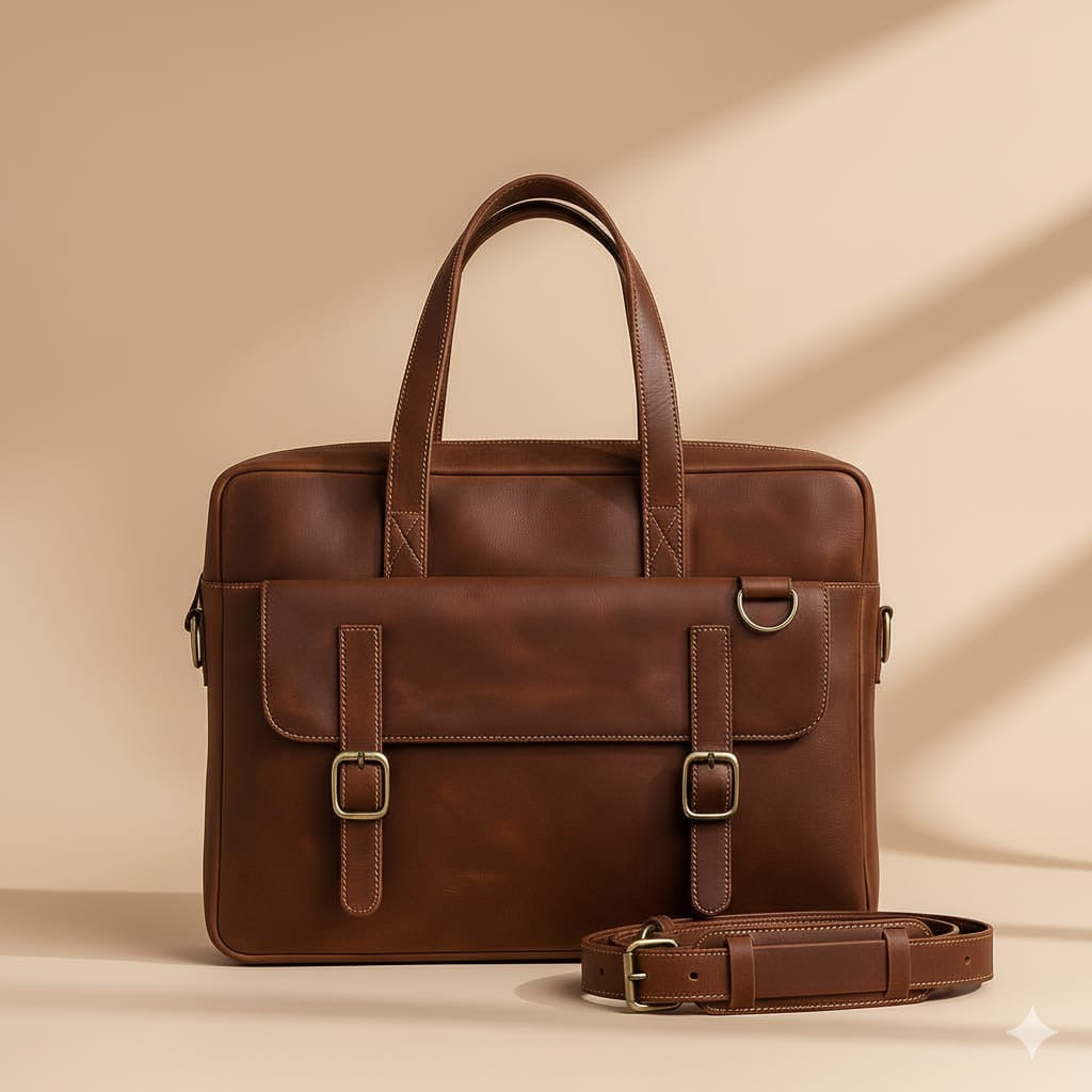 Leather laptop bag