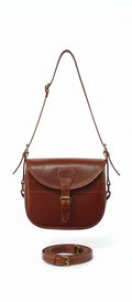 Red leather handbag for women