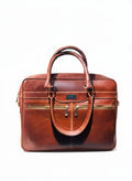 Red leather bag for laptop