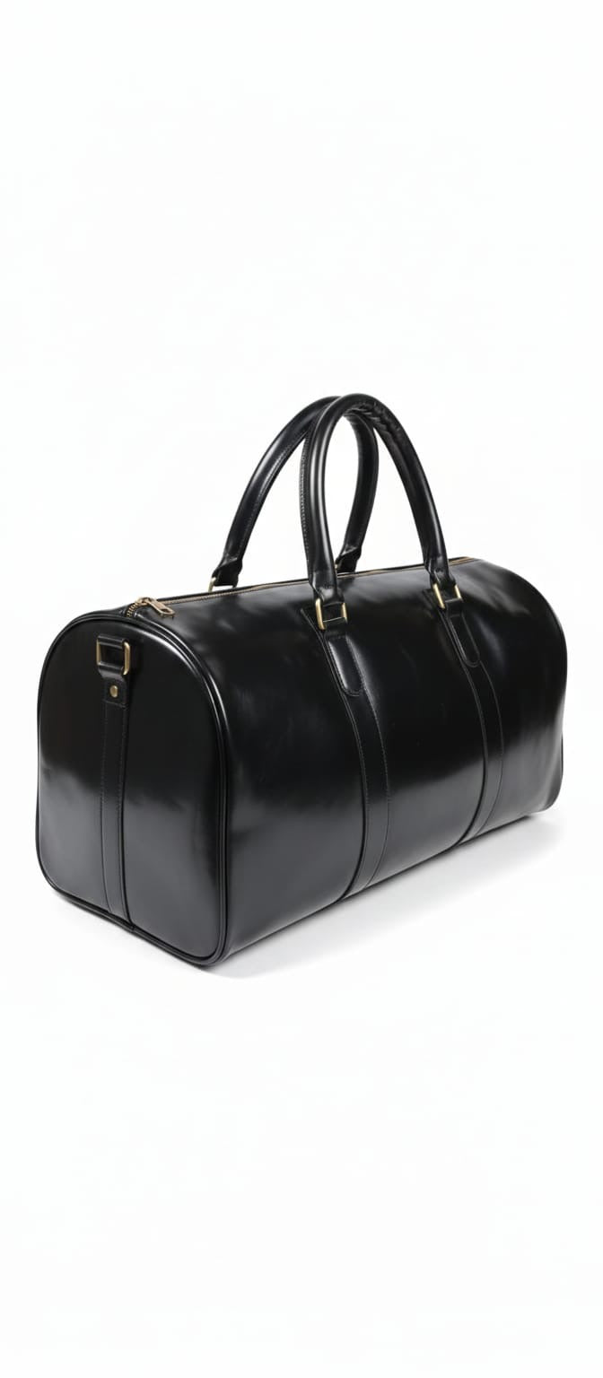 Leather duffle bag