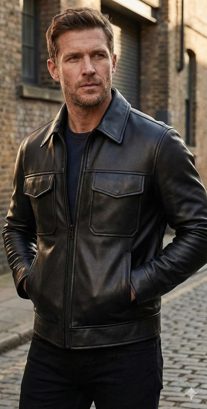 Men’s Cowhide Leather Biker Jacket | Handmade Moto Outerwear