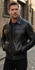Men’s Cowhide Leather Biker Jacket | Handmade Moto Outerwear