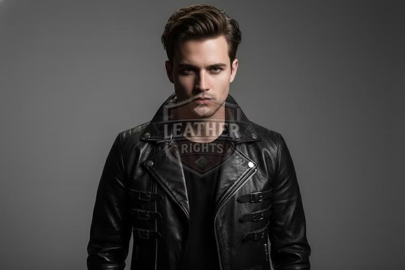 Handmade Black Cowhide Biker Jacket – Men’s Leather Jacket |Motorcycle Outerwear