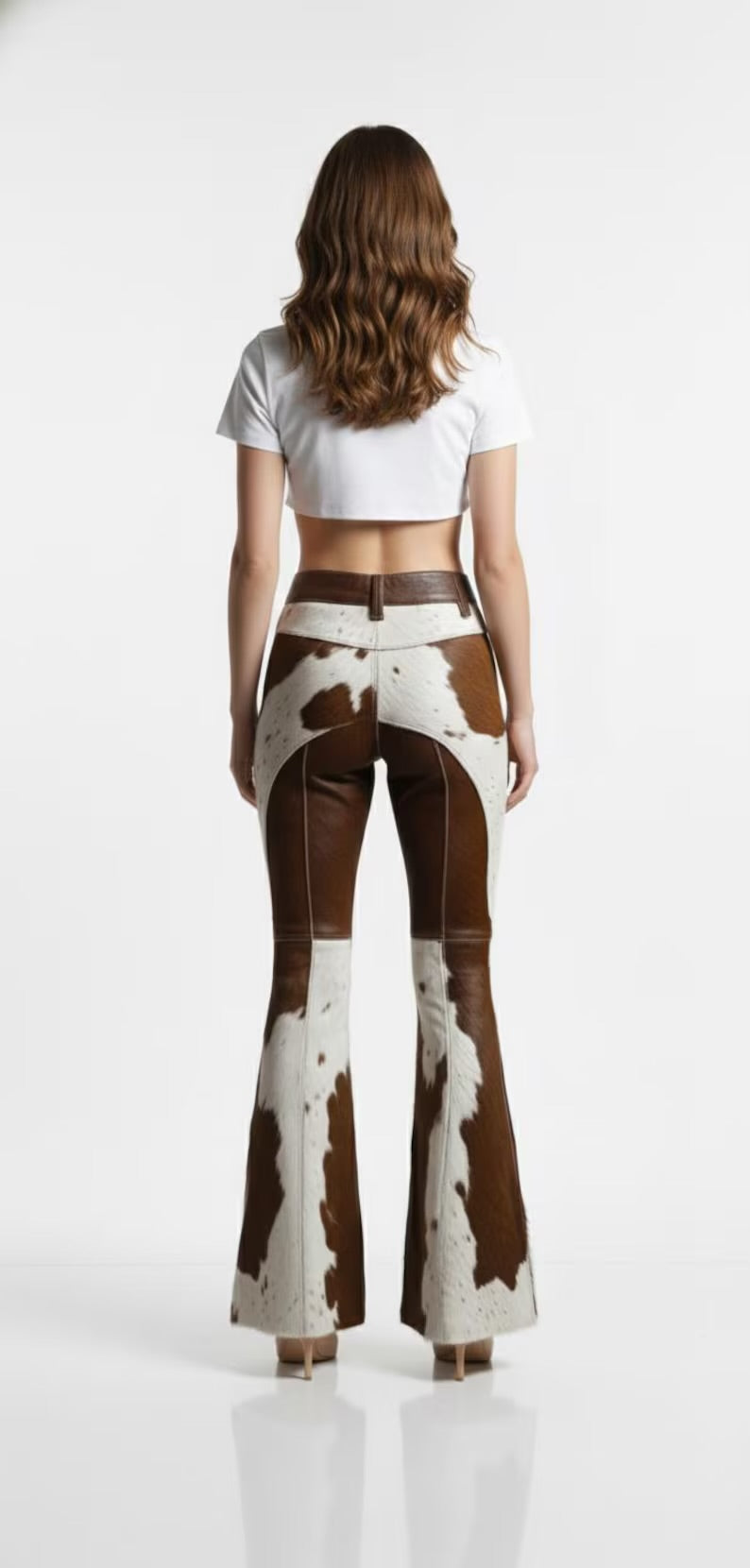 Handmade Hair-On Cowhide Leather Pants | Western Boho Trousers