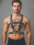 Men’s Genuine Cowhide Leather Chest Harness | Adjustable Body Strap | Handmade Festival & Clubwear Accessory