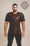 Brown Leather Warrior Armor Set | Handmade LARP Cosplay Costume | Medieval Battle Armor