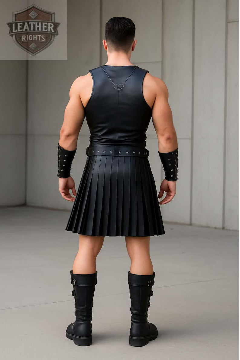 Handmade Leather Gladiator Kilt Set | Renaissance Festival, LARP Outfit