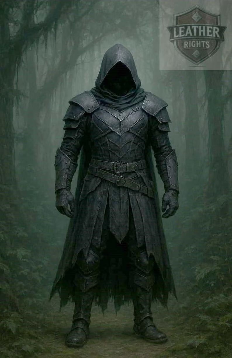 Handmade Black Leather Viking Armor Set - Medieval Knight Cosplay Costume