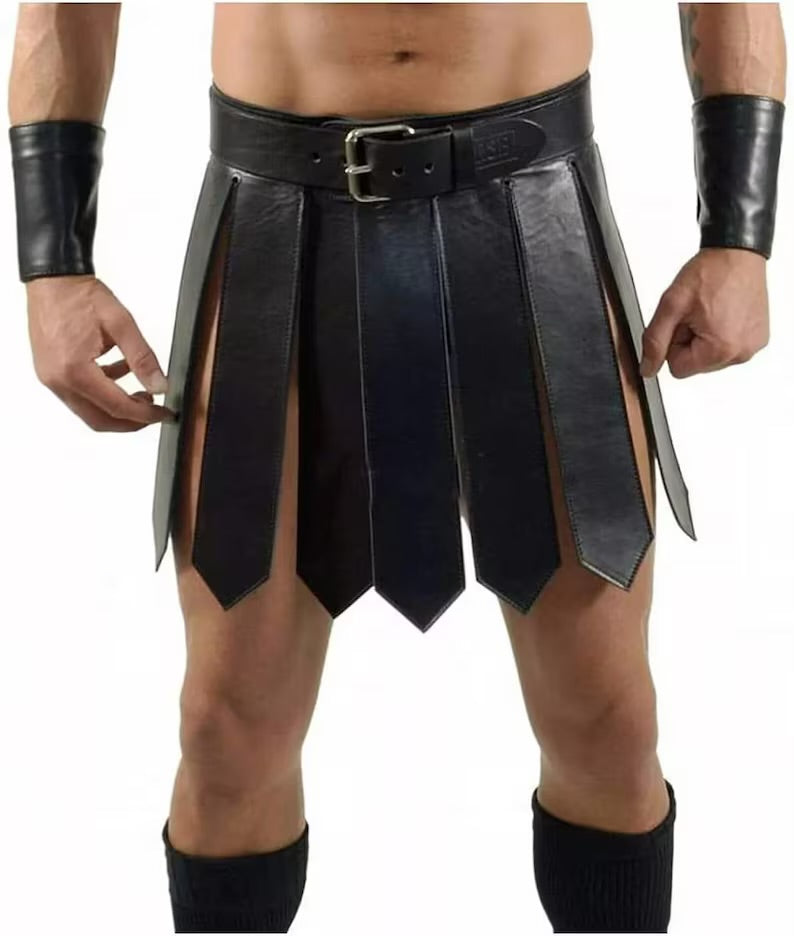 Genuine Leather Roman Gladiator Kilt | Steampunk Costume