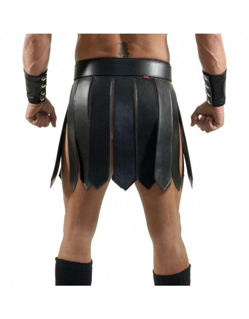 Genuine Leather Roman Gladiator Kilt | Steampunk Costume